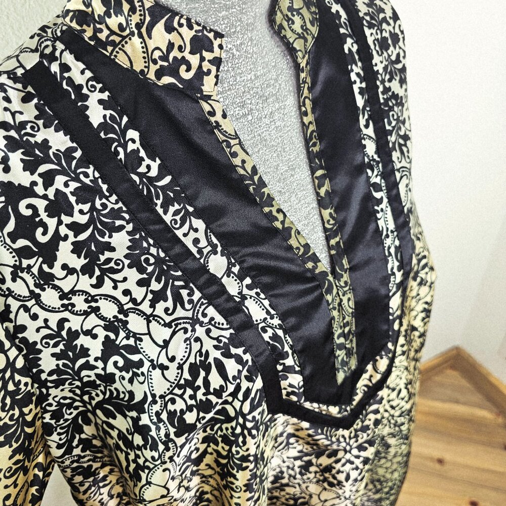LANE BRYANT Tunic Ombré Satin Black Gold
